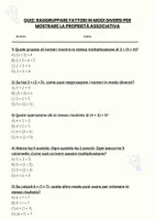 anteprima - Quiz - Quiz: Raggruppare fattori in modi diversi per mostrare la proprietà associativa - Pagina 1