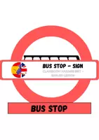 Vorschau - Stationenlernen - Bus stop - Sign - English - Deckblatt