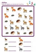 Vorschau - Arbeitsblätter - Tiere im Wald Zählen/Mathematik - Klasse 1 und 2 - Seite 1