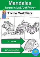 Vorschau - Mal- und Bastelvorlagen - Mandalas Thema Tiere im Wald - Grundschule - Bastelvorlagen - Deckblatt