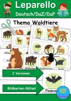 Vorschau - Spiele - Leporello/Faltbuch Thema Tiere im Wald (Klasse 1 und 2) - Deckblatt