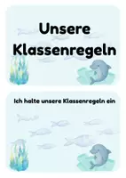 Vorschau - Bildkarten - Klassenregeln für deine Delfinklasse - Seite 1