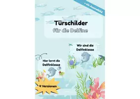 Vorschau - Bildkarten - Süße Türschilder für deine Delfinklasse mehrere Variationen - Deckblatt