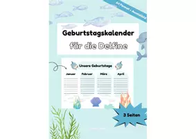 Vorschau - Bildkarten - Geburtstagskalender für deine Delfinklasse - Deckblatt