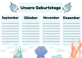 Vorschau - Bildkarten - Geburtstagskalender für deine Delfinklasse - Seite 3