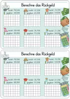 Vorschau - Arbeitsblätter - Schriftliche Subtraktion Geld ABs Klasse 2/3 Selbstkontrolle - Seite 2