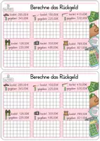 Vorschau - Arbeitsblätter - Schriftliche Subtraktion Geld ABs Klasse 2/3 Selbstkontrolle - Seite 3