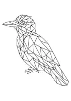 Vorschau - Mal- und Bastelvorlagen - Polygone ausmalen Tiere im Wald - DaZ/DaF, Deutsch/Kunst - Seite 1