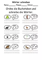 Vorschau - Lehrpläne/Lehrermaterial - Wortsalat Thema Tiere im Wald - DaZ/DaF, Deutsch - Seite 1
