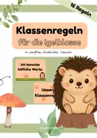 Vorschau - Bildkarten - Klassenregeln für deine Igelklasse - Deckblatt
