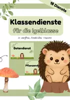 Vorschau - Bildkarten - Klassendienste für deine Igelklasse zur Einschulung - Deckblatt