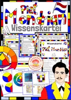 Vorschau - Arbeitsblätter - Künstler Piet Mondrian Wissenskartei mit Leporello - Deckblatt