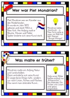 Vorschau - Arbeitsblätter - Künstler Piet Mondrian Wissenskartei mit Leporello - Seite 2