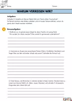 Vorschau - Arbeitsblätter - Warum verreisen wir? - Aufgaben - Seite 1