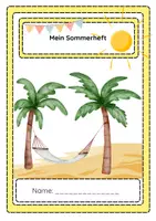 Vorschau - Arbeitsblätter - Mein Sommerheft - Lesen, Malen, Akrostichon, Mein Schuljahr - Deckblatt
