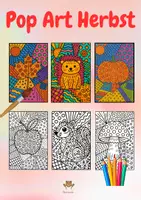 Vorschau - Mal- und Bastelvorlagen - Pop Art Herbst Ausmalbilder (Kunst) - Deckblatt