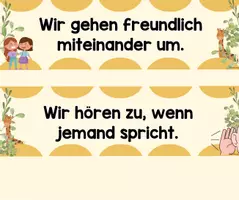 Vorschau - Bildkarten - Klassenregeln für die Giraffenklasse - Seite 1