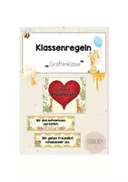 Vorschau - Bildkarten - Klassenregeln für die Giraffenklasse - Deckblatt