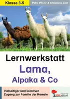Vorschau - Arbeitsblätter - Lernwerkstatt Lama, Alpaka und Co | Kamele, Vikunja, Körperbau, Wolle, Tierkartei, Steckbrief, Basteln | Sachunterricht Biologie Grundschule Klasse 3-5 Lösungen - Deckblatt