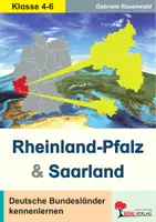 Vorschau - Arbeitsblätter - Rheinland-Pfalz und Saarland | Bundesländer, Mainz, Saarbrücken, Flüsse, Landschaften, Wirtschaft, Städte | Erdkunde Sachunterricht Grundschule Sekundarstufe I Klasse 4-6 Lösungen - Deckblatt