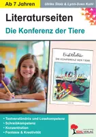 Vorschau - Arbeitsblätter - Konferenz der Tiere – Literaturseiten | Erich Kästner, Lektürebegleitung, Textverständnis, Arbeitsblätter, Grammatik | Deutsch Klasse 2-6 mit Lösungen - Deckblatt