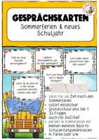 Vorschau - Spiele - Gesprächskarten neues Schuljahr Deutsch Grundschule Sek 1 DaZ - Deckblatt
