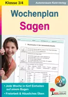 Vorschau - Arbeitsblätter - Wochenplan Sagen Klasse 3-4 | Lesetexte, Textverständnis, Loreley, Drachen, Riesen, Differenzierung | Deutsch Grundschule Klasse 3-4 Lösungen - Deckblatt