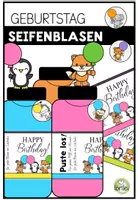 Vorschau - Mal- und Bastelvorlagen - Geburtstagsgeschenk: Seifenblasen - Etiketten - Deckblatt