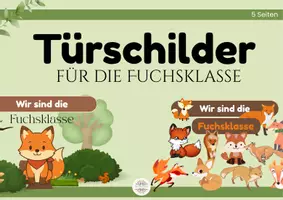 Vorschau - Bildkarten - Süße Türschilder für deine Fuchsklasse - Seite 1