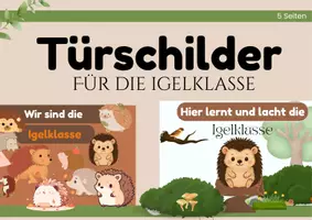 Vorschau - Bildkarten - Süße Türschilder für deine Igelklasse - Seite 1