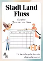 Vorschau - Spiele - Stadt Land Fluss / Thema: Menschen und Tiere - Deckblatt