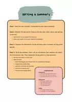 Vorschau - Arbeitsblätter - Writing a summary (fact + task sheet) - Deckblatt