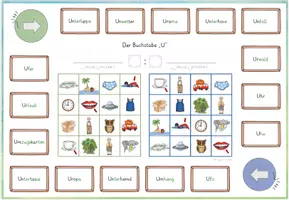 Vorschau - Unterrichtsreihen - Buchstabe U, Freiarbeitsmaterial, Einführung Buchstabe U, 2x Domino, 1x Bingo, 1x Tafel-Domino, Differenziert! Mit Selbstkontrolle! - Seite 2