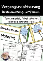 Vorschau - Stundenentwürfe - Vorgangsbeschreibung Faltblume (Texte verfassen Bastelanleitung) - Deckblatt