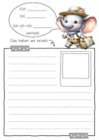 Vorschau - Arbeitsblätter - Elefantenklasse Reisetagebuch zum freien Schreiben - Seite 3