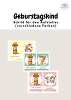 Vorschau - Anderer Materialtyp - Geburtstagskind- Aufsteller für den Tisch (verschiedene Farben) - Deckblatt