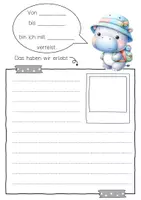 Vorschau - Arbeitsblätter - Nilpferdklasse Reisetagebuch zum freien Schreiben - Seite 3