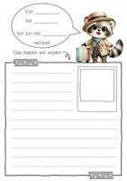 Vorschau - Arbeitsblätter - Waschbärenklasse Reisetagebuch zum freien Schreiben - Seite 3
