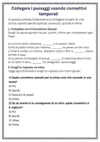 anteprima - Schede informative - Collegare i passaggi usando connettivi temporali - Pagina 1