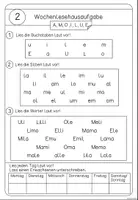 Vorschau - Arbeitsblätter - Wochenlesehausaufgaben (differenziert)+ Silbenschrift - Seite 3