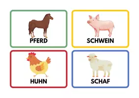 Vorschau - Bildkarten - Flashcards + Wortkarten Bauernhoftiere (Deutsch) - Seite 1