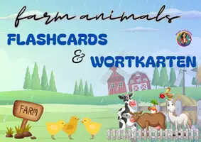 Vorschau - Bildkarten - Flashcards + Wortkarten (Farm animals) English - Deckblatt