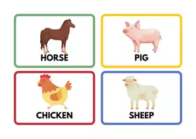 Vorschau - Bildkarten - Flashcards + Wortkarten (Farm animals) English - Seite 1