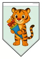 Vorschau - Mal- und Bastelvorlagen - Tigerklasse - Girlande (Schulstart) - Seite 1