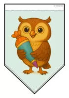 Vorschau - Mal- und Bastelvorlagen - Eulenklasse - Girlande (Schulstart) - Seite 1