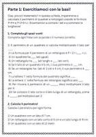 anteprima - Esercizi - Applicare le formule P=4×l per quadrati e P=2×(l+L) per rettangoli: misurare e calcolare perimetri di quadrati e rettangoli - Pagina 1
