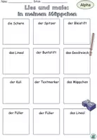 Vorschau - Arbeitsblätter - Lies und male "In meinem Mäppchen" Schulsachen - DaZ / DaF / Deutsch - Seite 2
