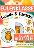 Vorschau - Mal- und Bastelvorlagen - Eulenklasse - Wand- & Türdeko (Schulstart) - Deckblatt