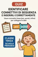 anteprima - Quiz - Identificare connettivi di sequenza e inserirli correttamente - Pagina di copertina