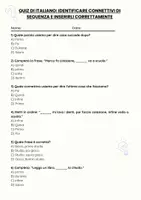 anteprima - Quiz - Identificare connettivi di sequenza e inserirli correttamente - Pagina 1
